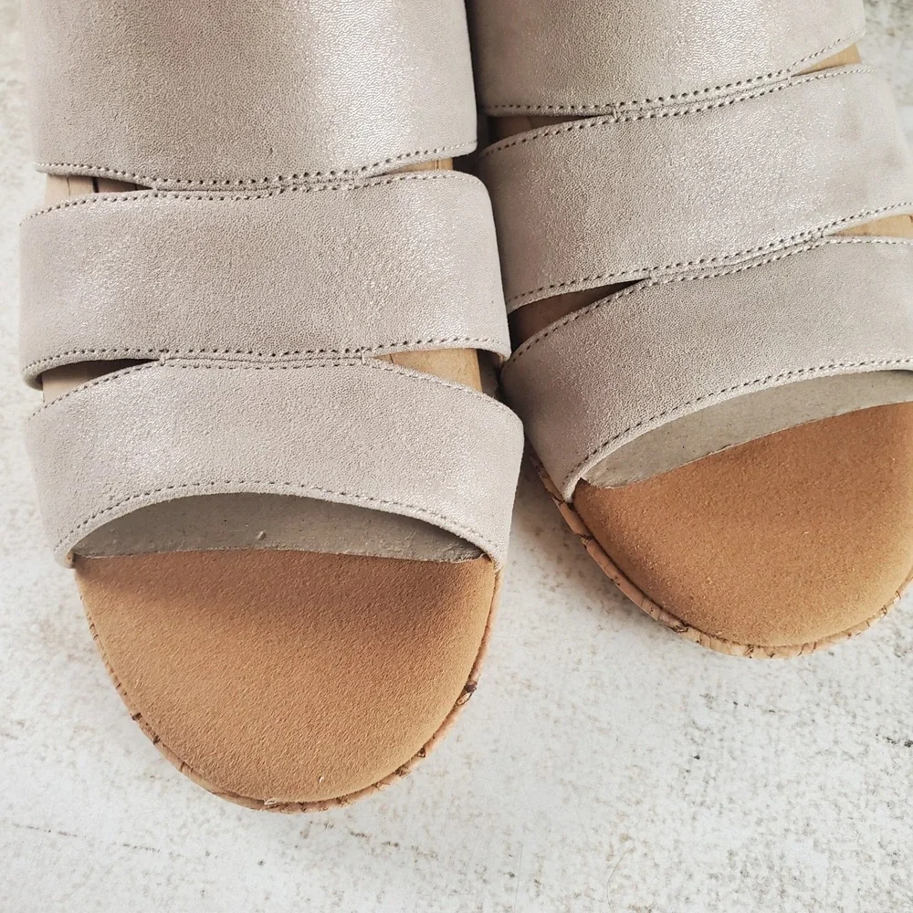 Rockport Womens Briah Sling Wedge Sandals Sz 10 Taupe Slingback Strap